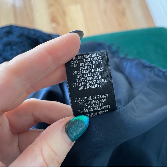 ML Monique Lhuillier Gravitate Towards You Sheath Blue Lace Keyhole Back Dress L - Picture 11 of 12